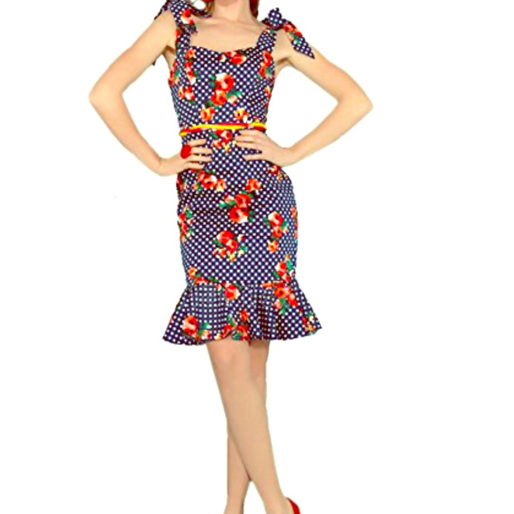 1950s style Pinup Vintage Rockabilly Mermaid Dress